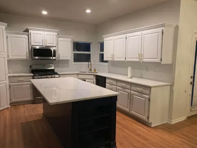 Finished kitchen with island