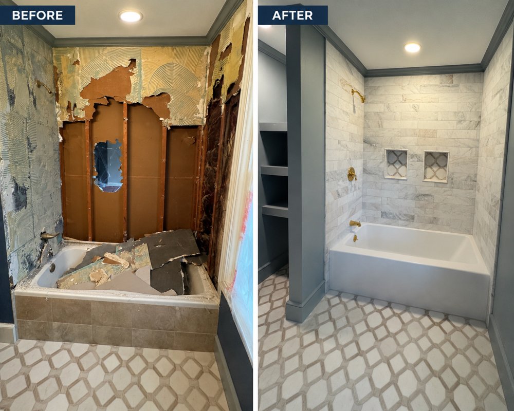 Before and after bathroom