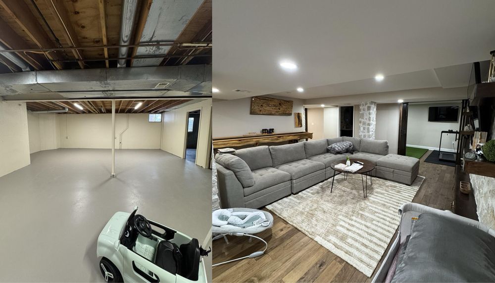 Before and after finishing