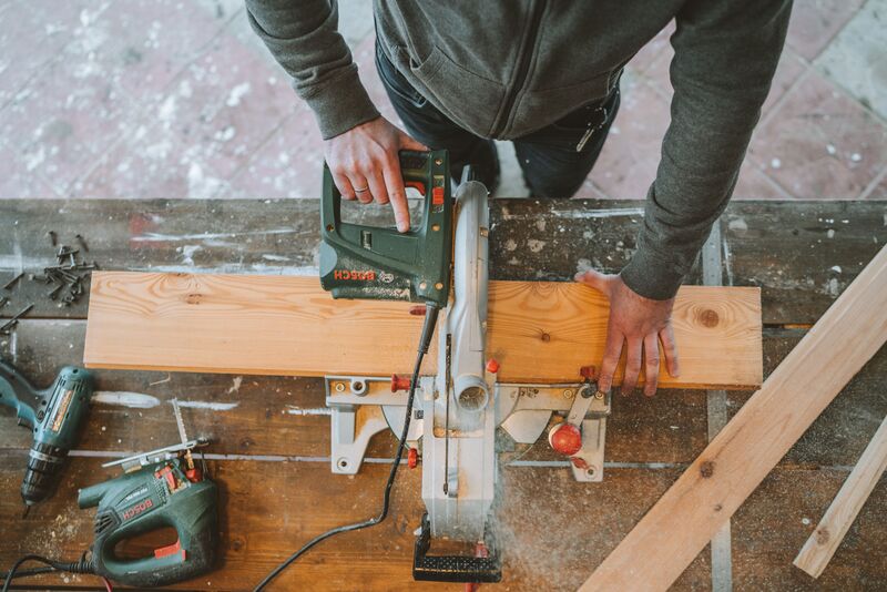 Contractor working with tools