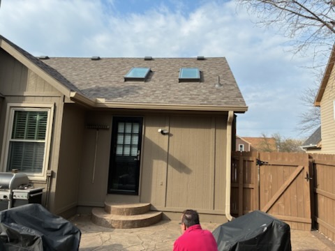 Screened-in porch construction progress