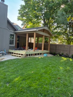 Screened-in porch finishing work