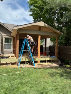 Screened-in porch near completion
